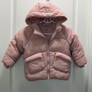 Zara Peach/Blush Hooded Puffer Coat/Jacket Size 3T/4T